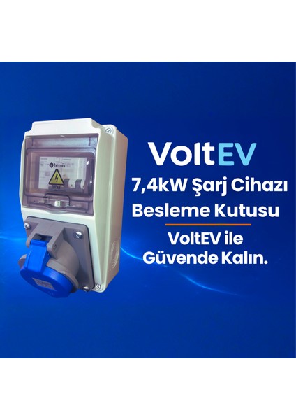 Elektrikli Araç Şarj Cihazı Kombinasyon Kutusu – 7,4kW Uyumlu, 5x32A+2x16A Priz, Siemens Kaçak Akım Korumalı Besleme Kutusu