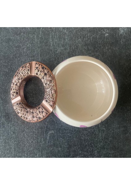 yeni ürün- çiçek ve meyve desenli el yapımı kapaklı küllük dekoratif hediyelik sunumluk fırsatları