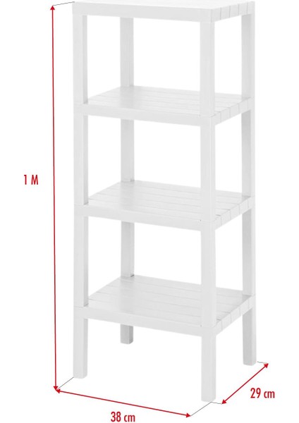 4 Katlı Beyaz Raf Kitaplık & Banyo Düzenleyicisi 100 cm modelleri