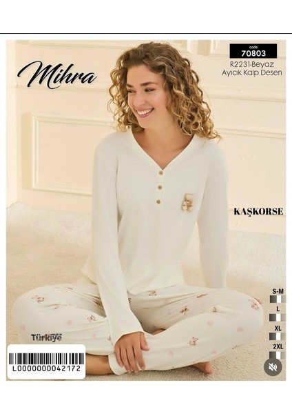 Kaşkorse Patlı Düğmeli Pijama Takımı