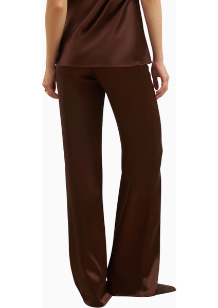 Formal Satin Straight Leg Trousers Saten Düz Paça Kadın Pantolon indirimleri