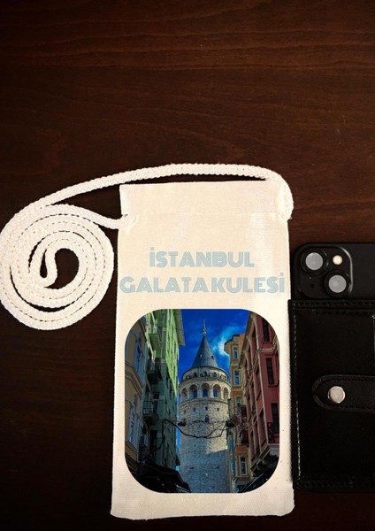 Lewiba Istanbul Tasarımlı Çift Örgülü Halat Ip Premium Baskı Kalites Pasaport Telefon Çantası