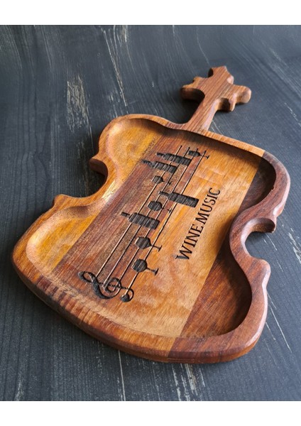 Wine Music Temalı Ahşap Dekoratif Tabak fiyatları