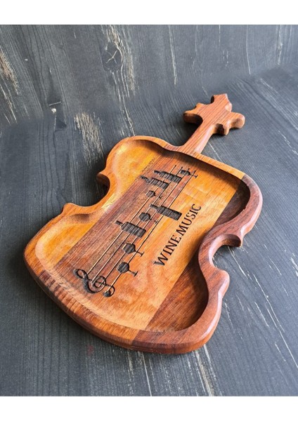Wine Music Temalı Ahşap Dekoratif Tabak modelleri