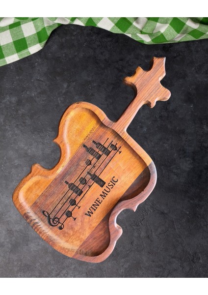 Wine Music Temalı Ahşap Dekoratif Tabak indirimleri
