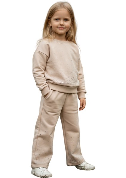 Taşlı Kışlık Kız Çocuk Ispanyol Paça Takım fırsatları