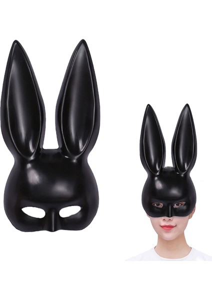 Zeroshop Siyah Renk Ekstra Lüks Uzun Tavşan Maskesi 35X16 cm