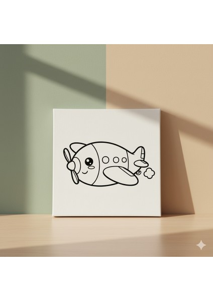 Çocuklar Için Ulaşım Araçları Serisi Kolay Uçak Çizimi Temalı Boyama Seti modelleri