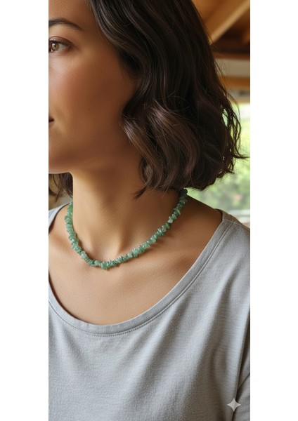 Aventurin Doğal Taş Kolye - Yeşil Şans Taşı Kolye fiyatları