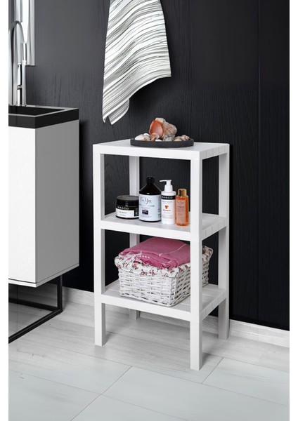 3 Katlı Beyaz Raf Kitaplık & Banyo Düzenleyicisi 73,5 cm fiyatları