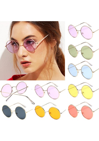 Zeroshop Renkli Lennon Retro Imaj Gözlükleri 6 Renk 6 Adet