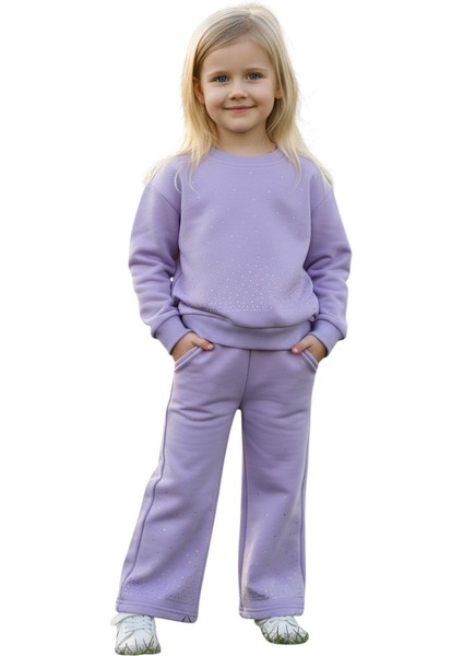 Taşlı Kışlık Kız Çocuk Ispanyol Paça Takım fırsatları