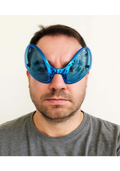 Zeroshop Retro Gözlük - 80 Li 90 Lı Yıllar Parti Gözlüğü Mavi Renk 8X13 cm