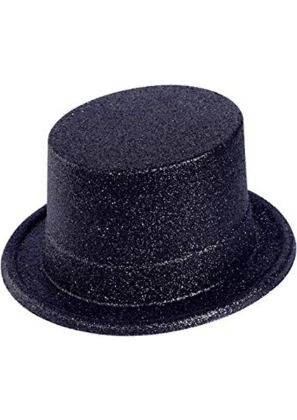 Zeroshop Siyah Renk Uzun Plastik Simli Parti Şapkası