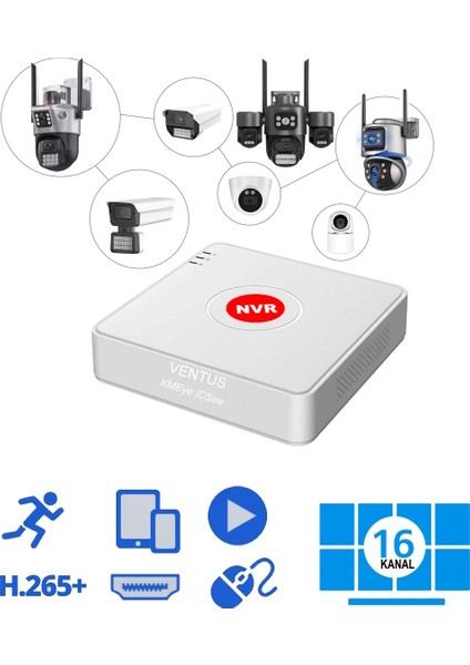 8mp Xmeye Icsee 16 Kanal Kayıt Cihazı Nvr 4K modelleri