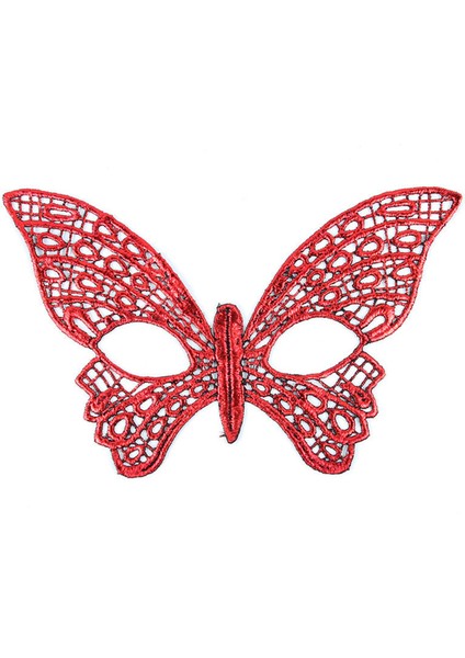 Zeroshop Kırmızı Dantel Masquerade Maskesi 7 No