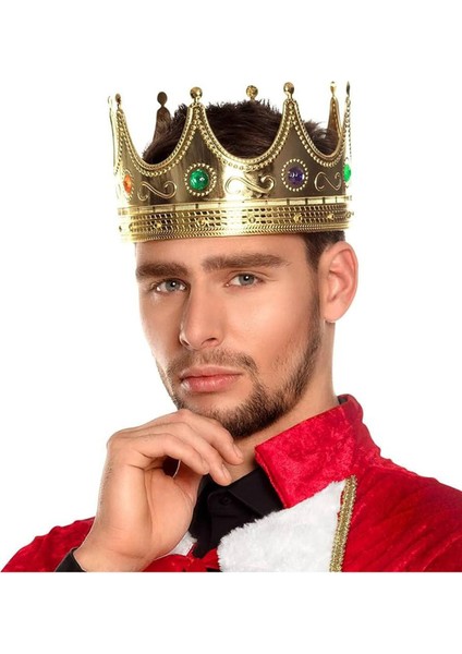 Zeroshop Altın Renk Yetişkin Çocuk Uyumlu Kral Tacı 60 cm