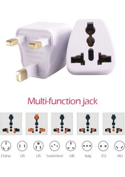Hac Umre 40+Ülke Yurtdışı Seyahat Prizi Seyahat Adaptörü, Topraklı, G Tipi (5 Adet) modelleri