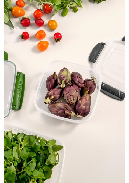 Kare 10 Parça Contalı Vakumlu Sızdırmaz Hava Almaz Saklama Kabı Seti 2X(3750/2400/1500/900/500 Ml) indirimleri