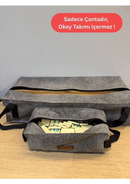 Okey Takım Çantası Kırçıllı Gri, Okey Takımı İçermez