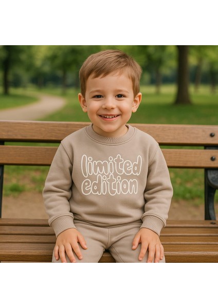 Erkek Çocuk Kışlık Eşofman Takımı Limited Edition Yazılı Pamuklu Üç Iplik Şardonlu Günlük Kombin 2-3-4-5-6 Yaş modelleri
