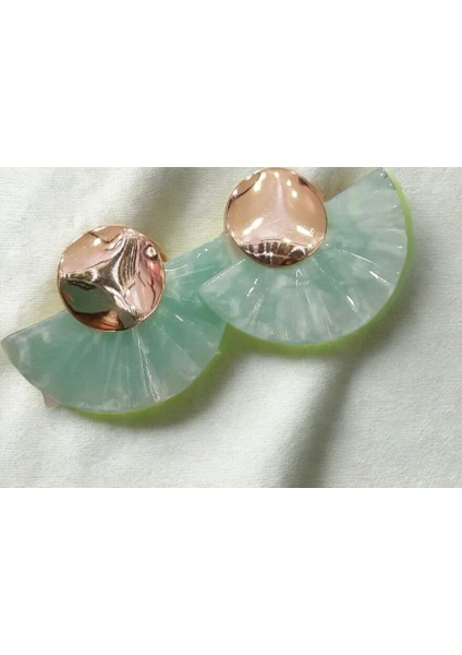 Su Yeşili Yelpaze Model Küpe