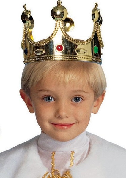 Zeroshop Plastik Kral Tacı Altın Renk Çocuk Boy