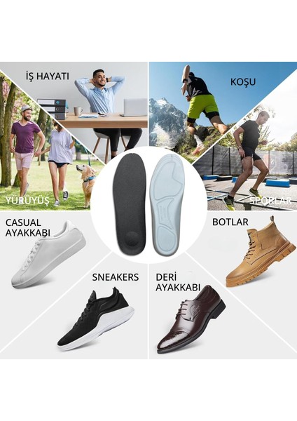 Ultra Anatomik, Topuk Hassasiyetli, Ağrı Azaltıcı, Ter Emici Pike Kumaşlı, Ayakkabı Tabanlığı ( 35-37 arası, Siyah)