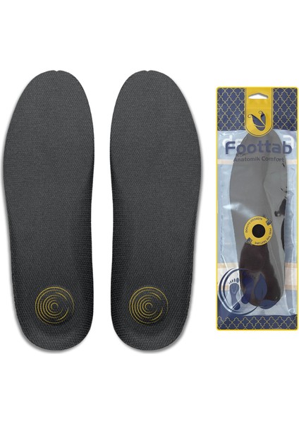 Ultra Anatomik, Topuk Hassasiyetli, Ağrı Azaltıcı, Ter Emici Pike Kumaşlı, Ayakkabı Tabanlığı ( 35-37 arası, Siyah)