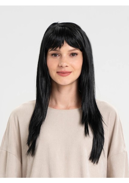 Zeroshop Siyah Renk Uzun Parti Peruğu
