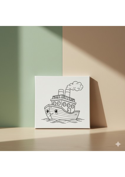 Çocuklar Için Ulaşım Araçları Serisi Gemi Baskılı Boyama Seti modelleri