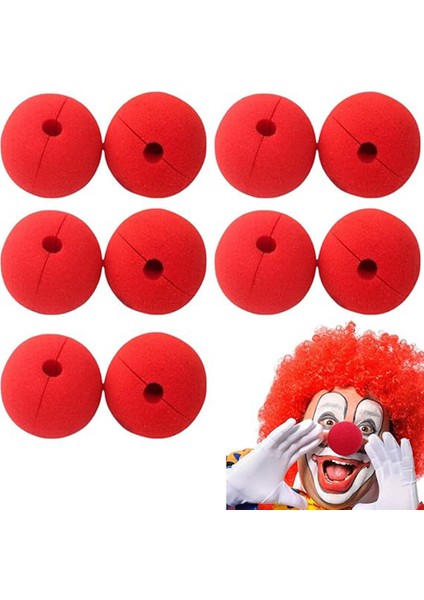 Zeroshop Kırmızı Renk Sünger Palyaço Burnu Takma Burun 10 Adet