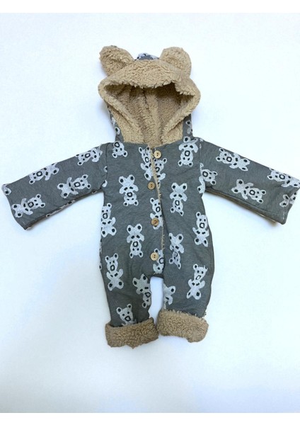 0-3 Ay Erkek Bebek Içi Kuzu Astarlı Dışı Jakarlı Desen Nakışlı Düğmeli Kapşonlu Tulum fiyatları