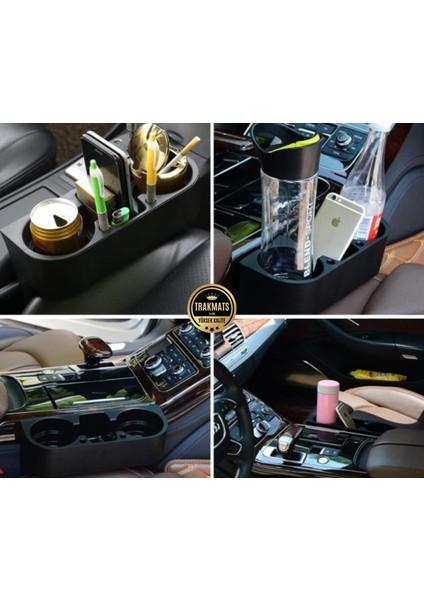 Ford Transit 2013-2014-2015-2016-2017-2018-2019 Araç Içi Koltuk Arası Bardak Tutucu & Başlık Askılı Bardaklık Organizer – Siyah, 26.5X8X9.5 cm – Pratik Eşya Düzenleyici