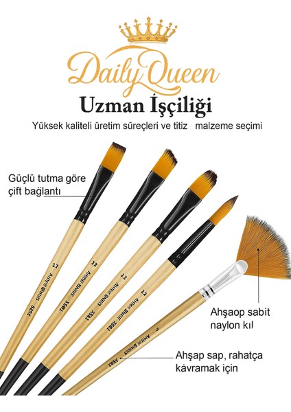 32 Parça Kaliteli Farklı Fırça Uçlarına Sahip Guaj Akrilik Sulu ve Yağlı Boyaya Uygun Fırça Seti modelleri
