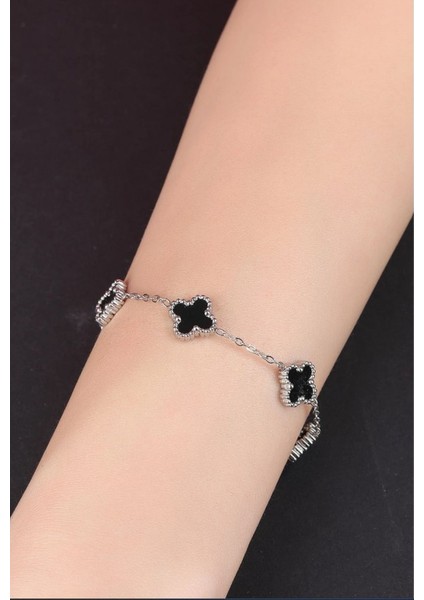 Çiçek Modeli Çelik Bileklik