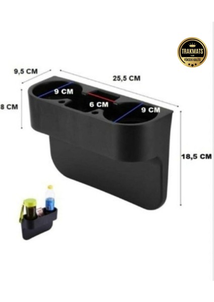Kia Sportage 2011-2012-2013-2014-2015 Araç Içi Koltuk Arası Bardak Tutucu & Başlık Askılı Bardaklık Organizer – Siyah, 26.5X8X9.5 cm – Pratik Eşya Düzenleyici