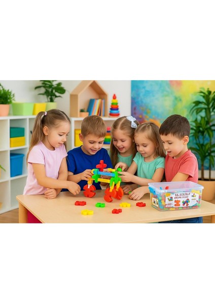Puzzle Blocks Dinamik Puzzle Kutulu Zeka Oyunları Orta Boy 100 Parça