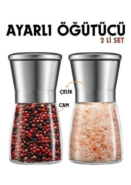 2 Li Baharat Tuz Öğütücü Set Dees Dickerhoof Design