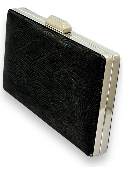 Siyah Renk Lazer Su Yolu Desenli Abiye Çanta Gece Çantası Düğün Nişan Kına Çantası fiyatları