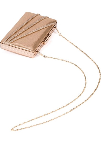 Rose Gold Taşlı Bayan Abiye Çanta Gece Çantası Düğün Nişan Portföy modelleri