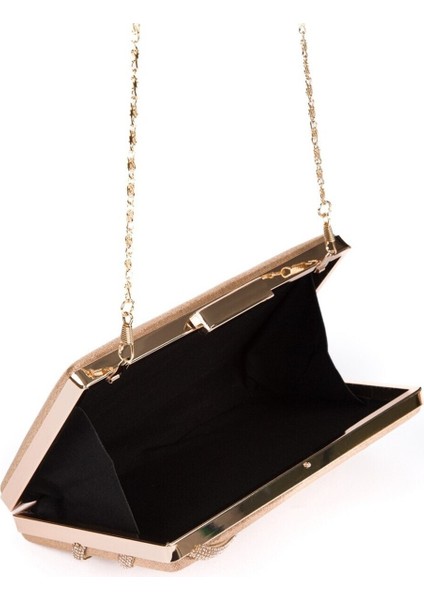 Rose Gold Taşlı Bayan Abiye Çanta Gece Çantası Düğün Nişan Portföy fırsatları