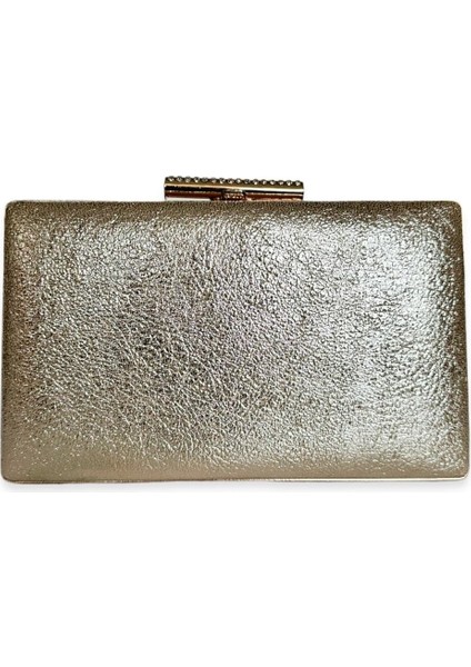 Altın Gold Dore Renk Simli Abiye Çanta Gece Çantası Nişan Düğün Çantası El Çantası