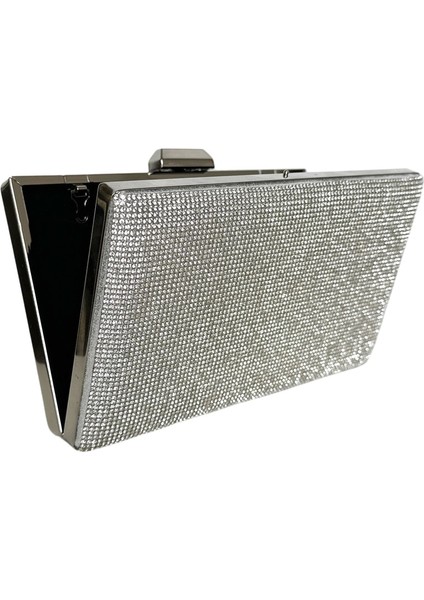 Gümüş Lame Renk Taşlı Abiye Çanta Gece Çantası Düğün Nişan Portföy fiyatları