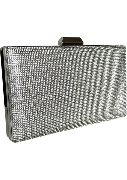 Gümüş Lame Renk Taşlı Abiye Çanta Gece Çantası Düğün Nişan Portföy modelleri
