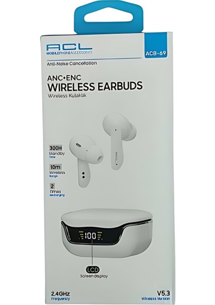 Acb-69 V5.3 LCD Ekranlı Wireless Kulak Içi Bluetooth Kulaklık fiyatları
