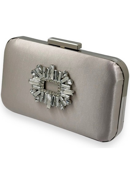 Vizon Renk Saten Gümüş Kasalı Gümüş Taşlı Abiye Çanta Gece Çantası Düğün Nişan Portföy fiyatları