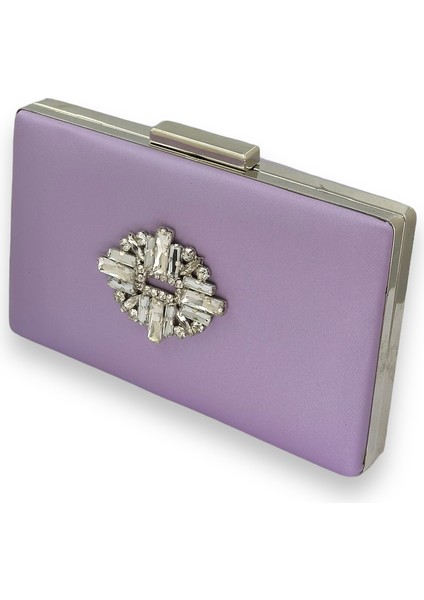 Lila Rengi Çizilmeyen Saten Gümüş Taşlı Abiye Çanta Düğün Nişan Çantası fiyatları