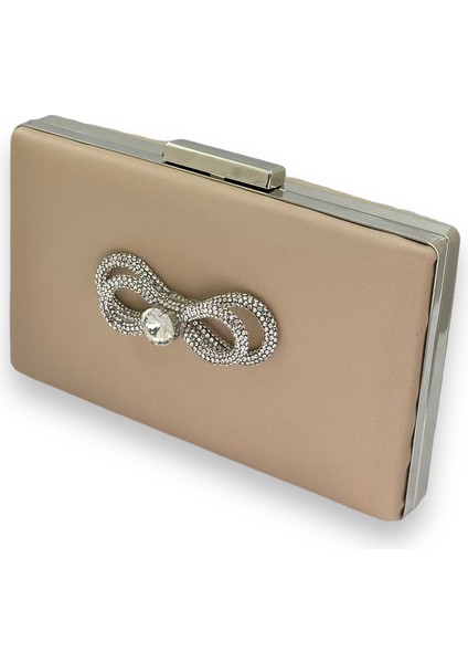 Vizon Renk Çizilmeyen Saten Gümüş Taşlı Abiye Çanta Düğün Nişan Çantası fiyatları