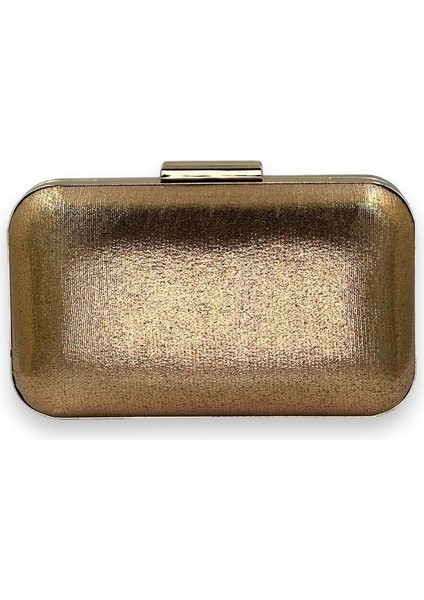 Rose Gold Renk Metal Saplı Abiye Gece Çantası Düğün Nişan Mezuniyet Çantası